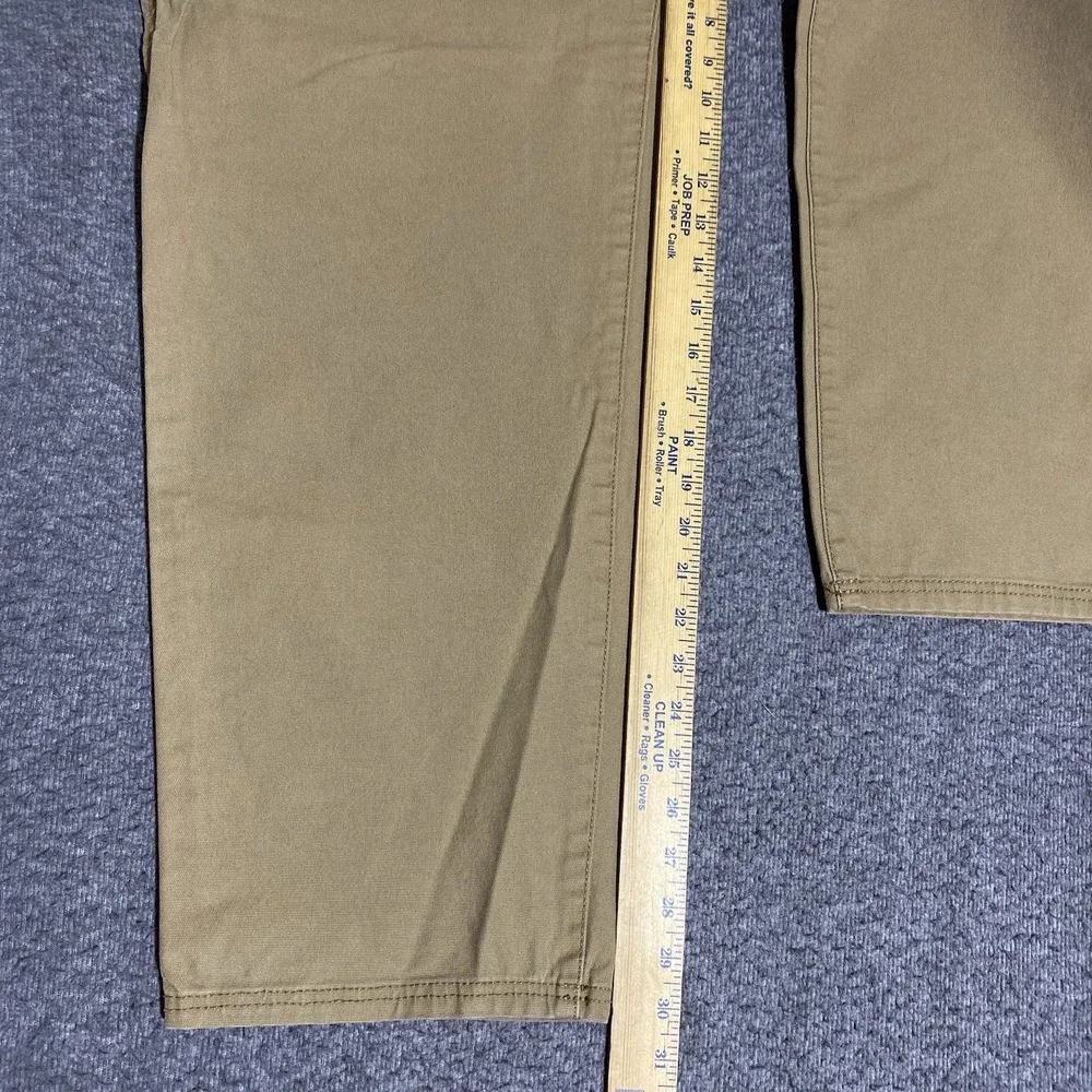 GH Bass & Co Mens Canvas Work Pants Tan Brown 40x30 Straight Leg Utility Skater